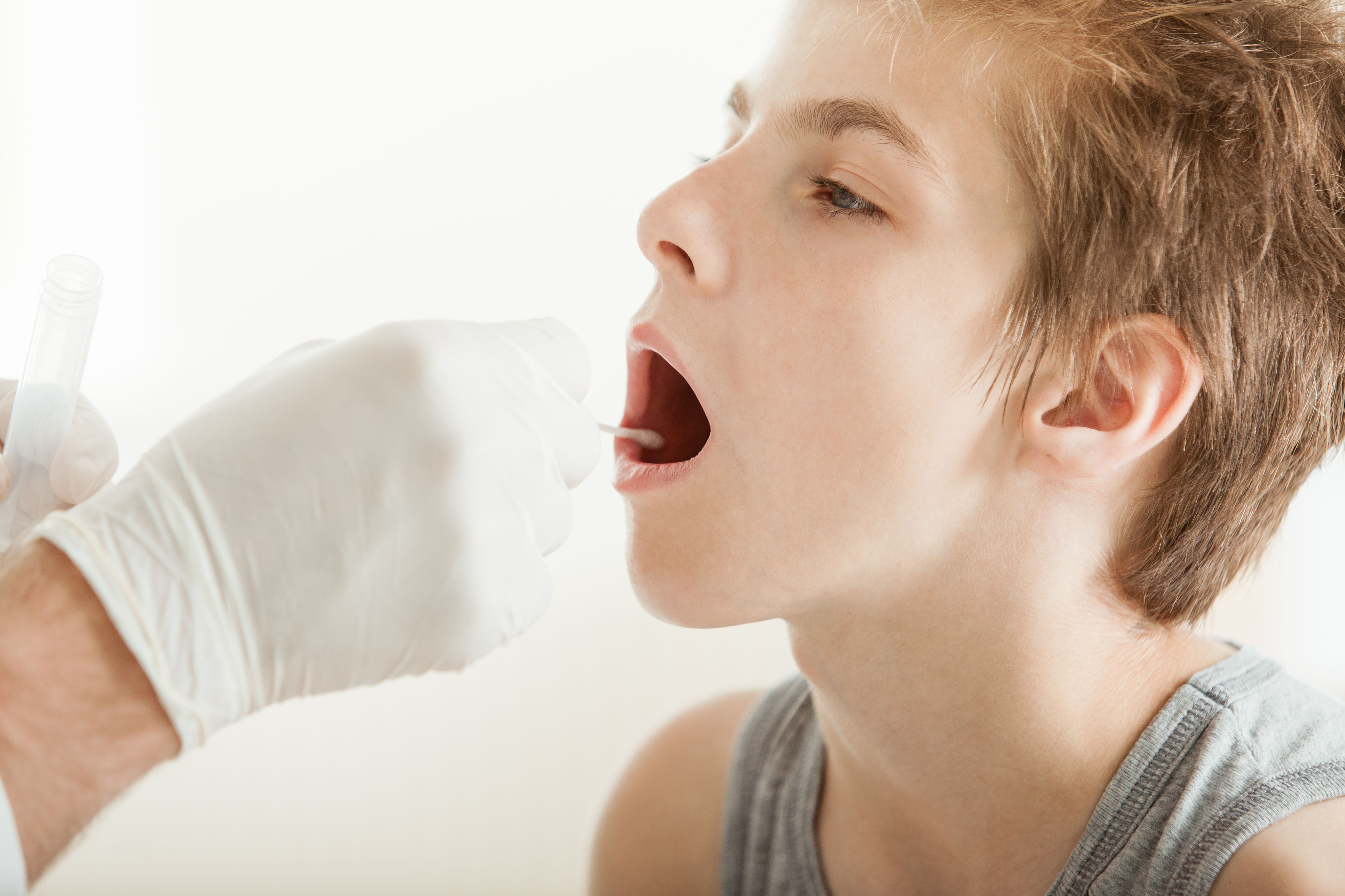 Child undergoing oral exam